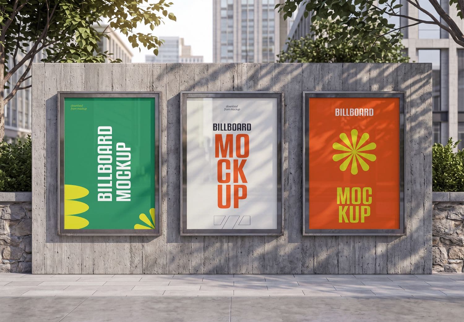 Modern Outdoor Street Billboard Mockup