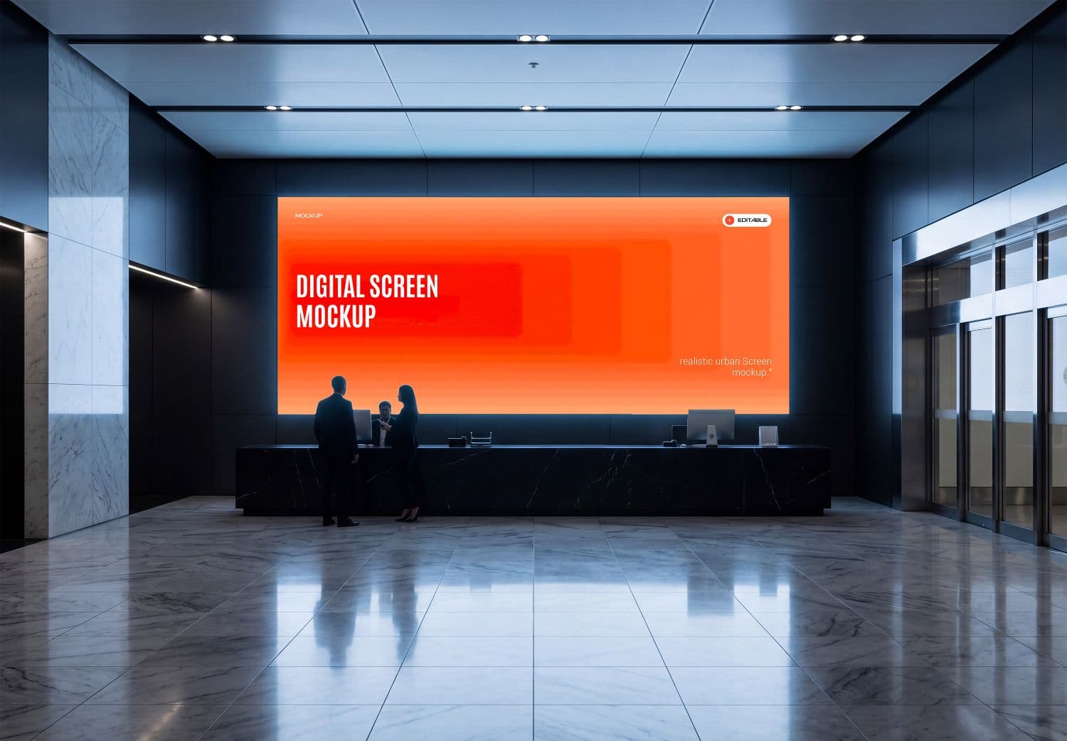 Realistic Digital Screen Display Mockup