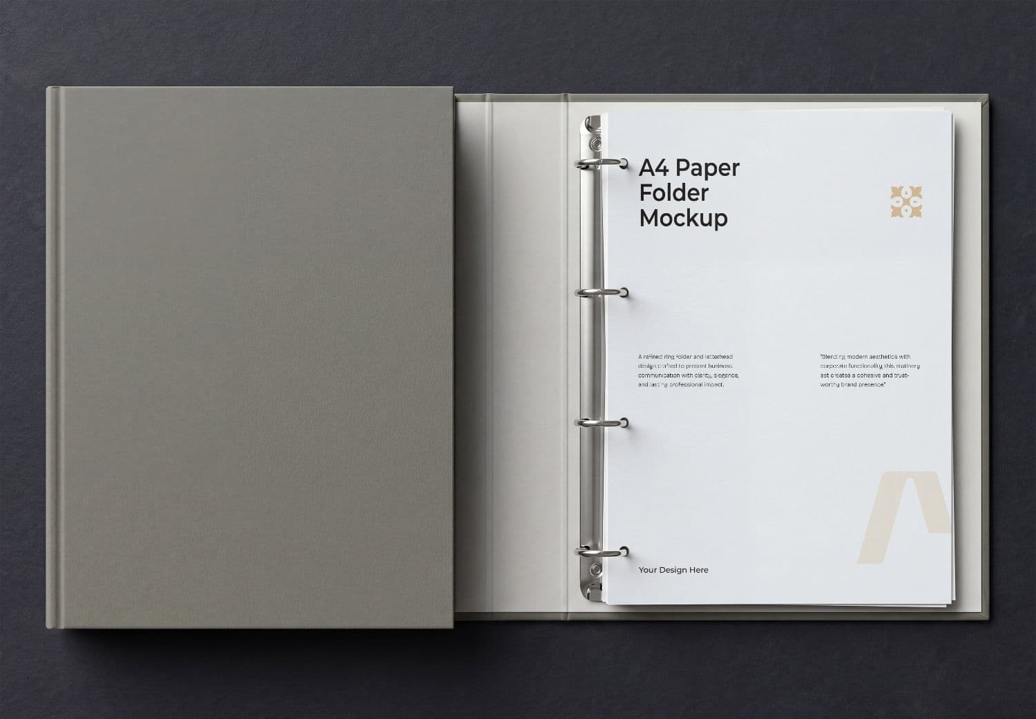 A4 Ring Binder Paper Folder Mockup