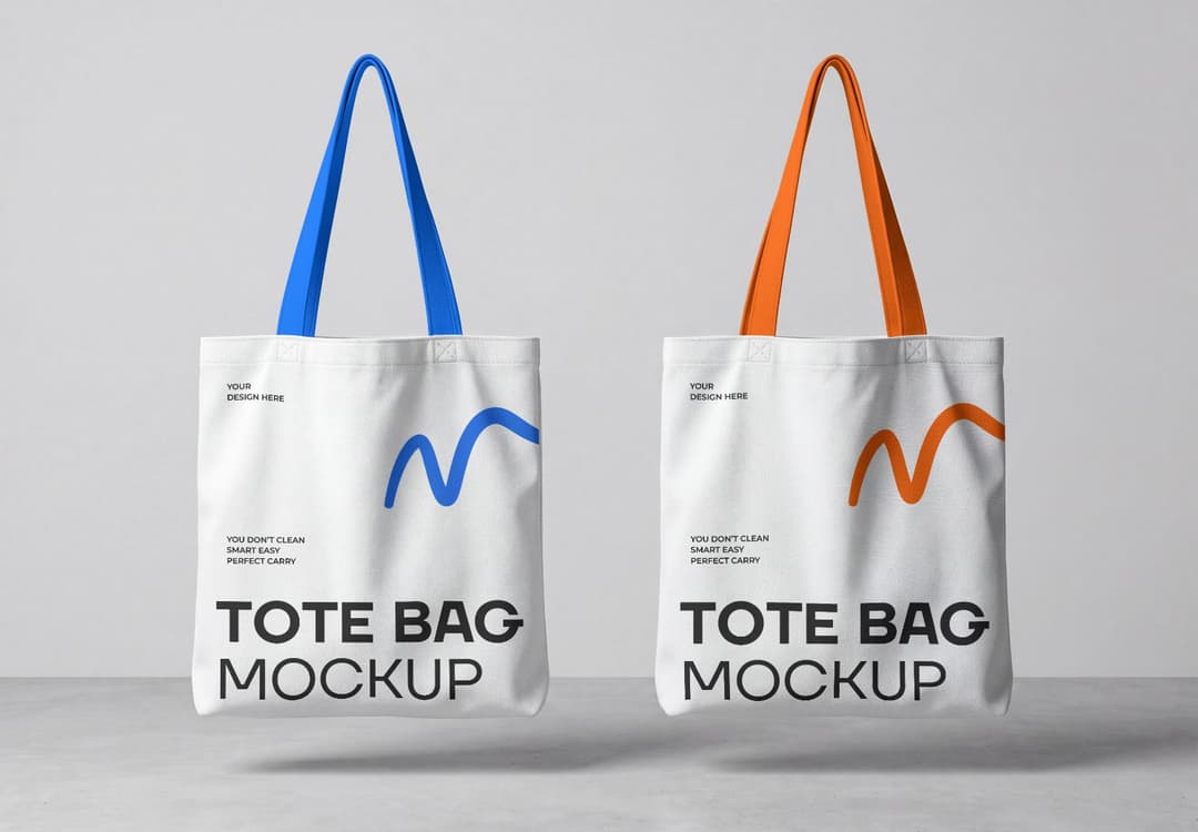 Double Tote Bag Branding Mockup