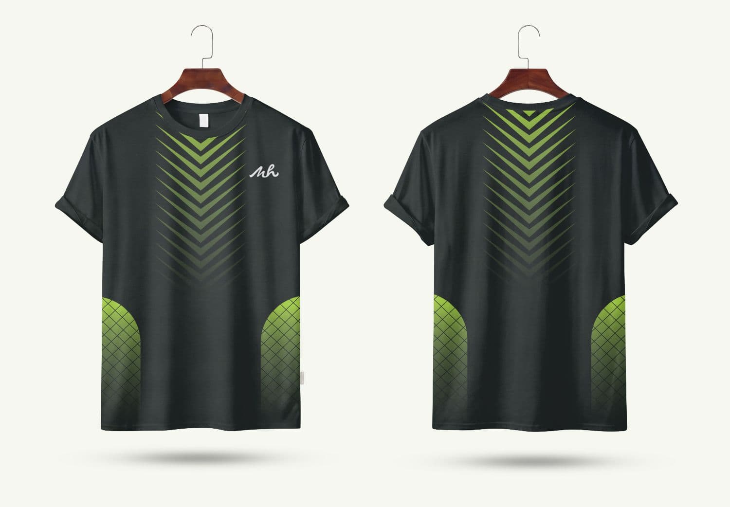 Realistic Front & Back Hanging T-Shirt Mockup