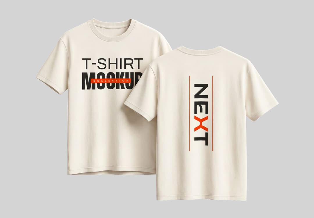 Modern Front & Back T-Shirt Mockup PSD