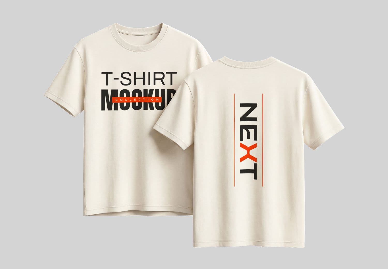 Modern Front & Back T-Shirt Mockup PSD