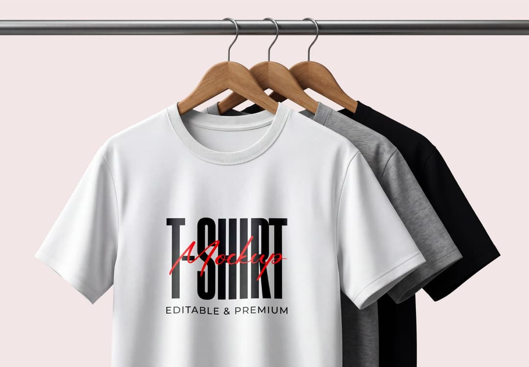 Realistic T-Shirt Hanging Mockup
