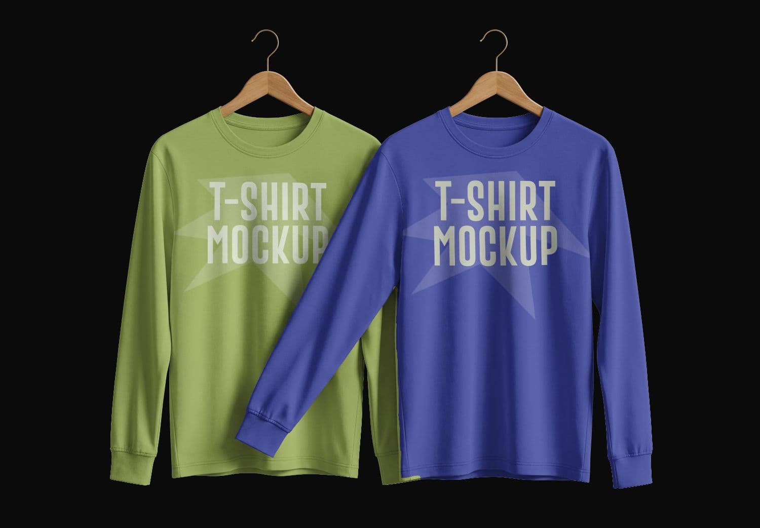 Hanging Long Sleeve T-Shirt Mockup