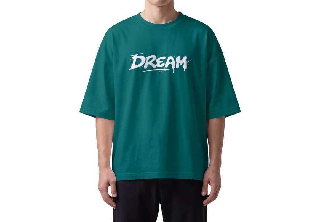 Oversized Men's T-Shirt Mockup PSD
