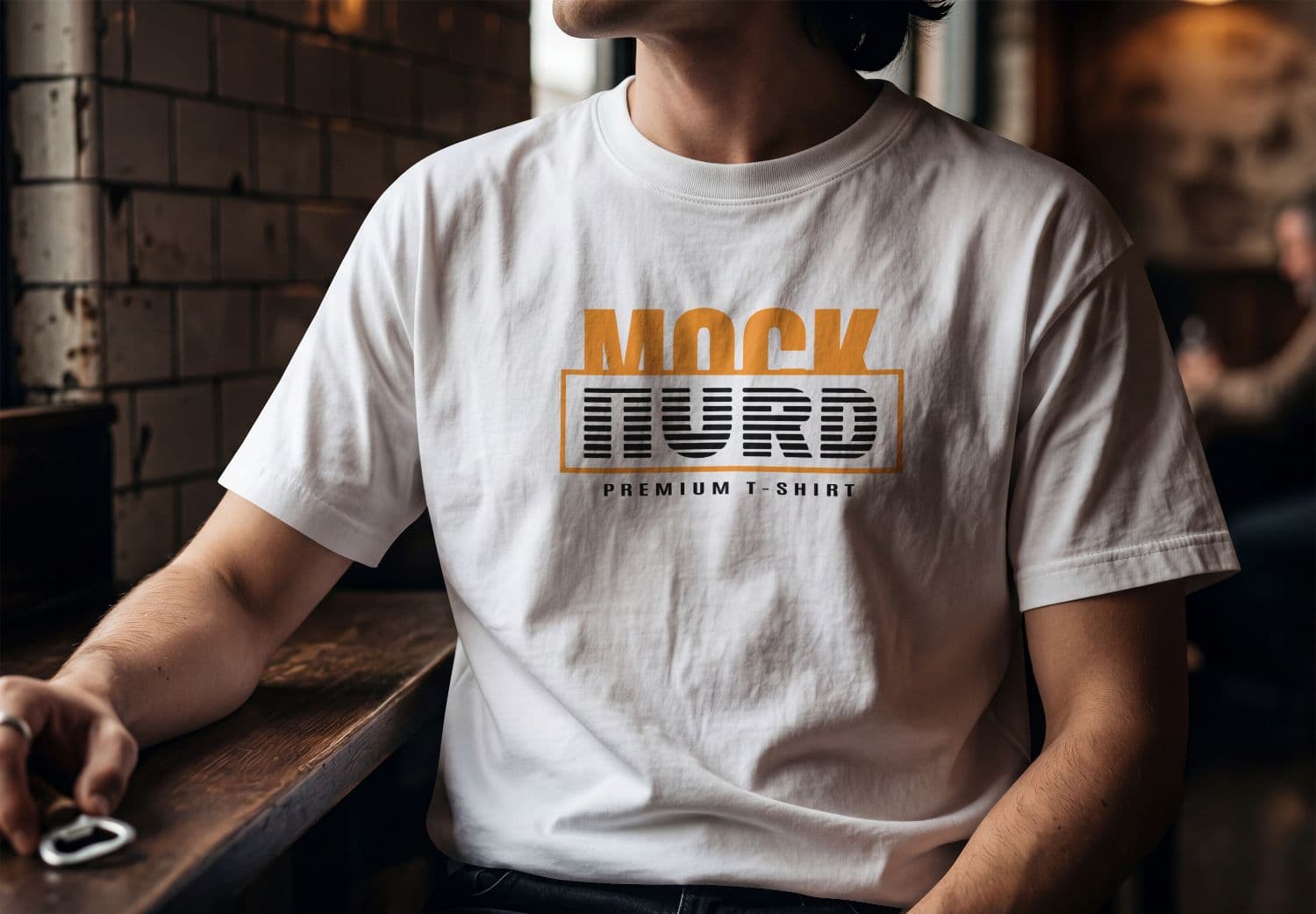 Realistic Men's T-Shirt Mockup PSD