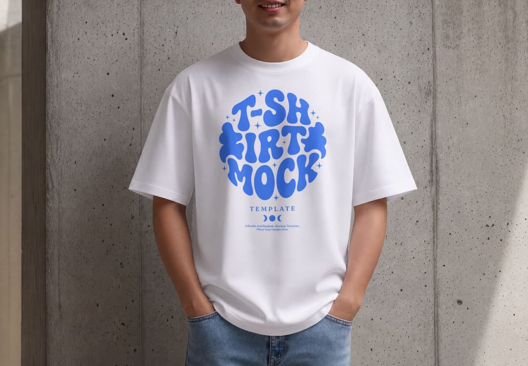 Realistic Oversized T-Shirt Mockup