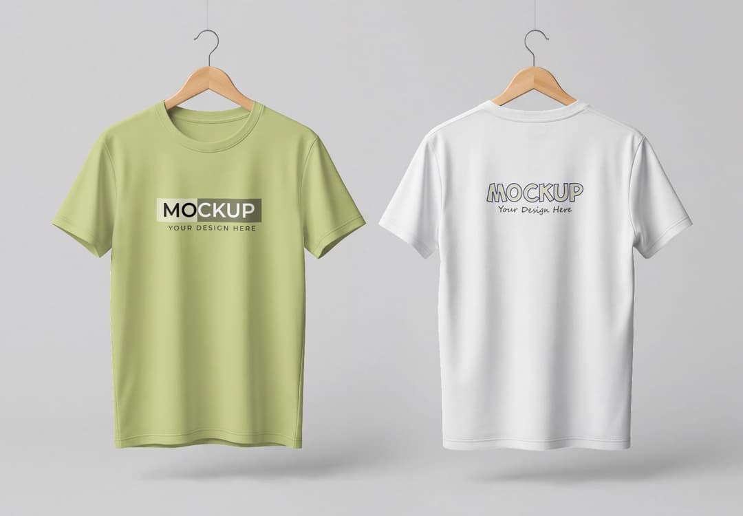 Realistic T-Shirt Mockup – Front & Back View Apparel Template