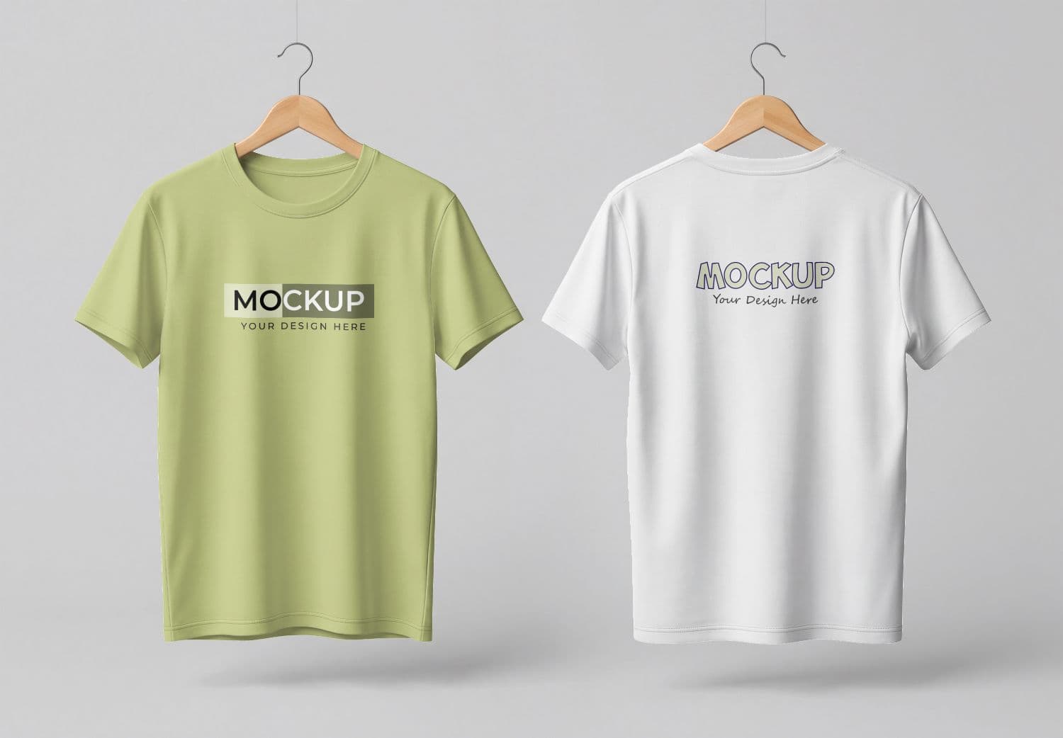 Realistic T-Shirt Mockup – Front & Back View Apparel Template