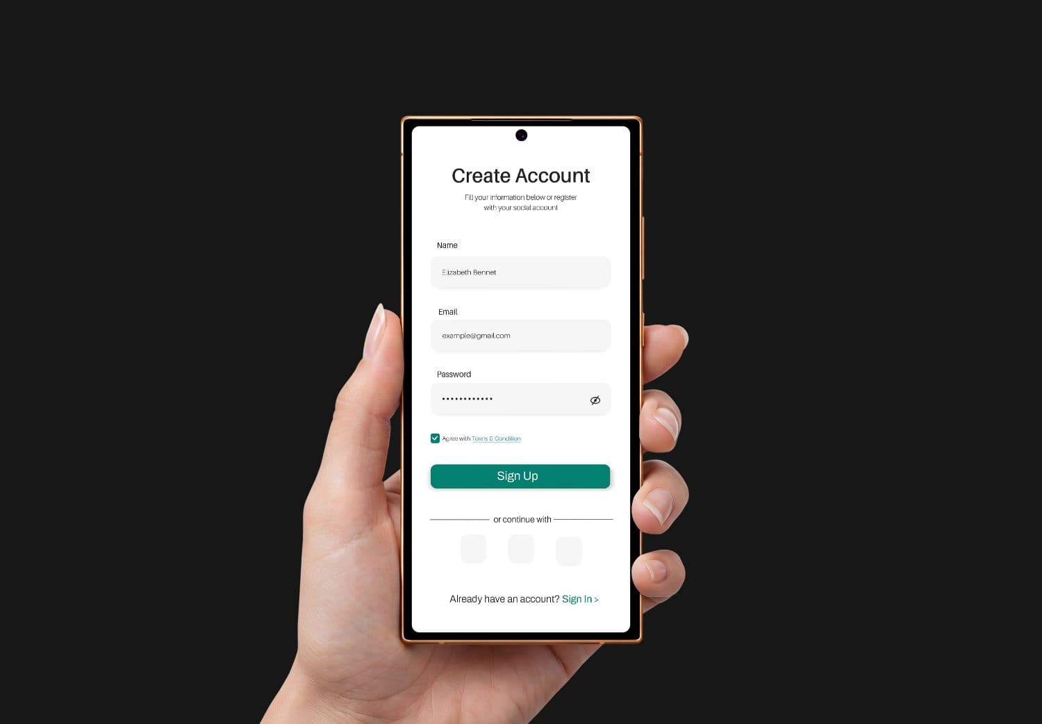 Hand Holding Phone Screen Mockup