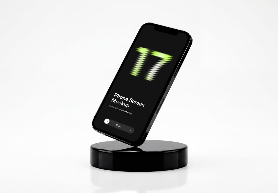 Floating Phone Screen Mockup
