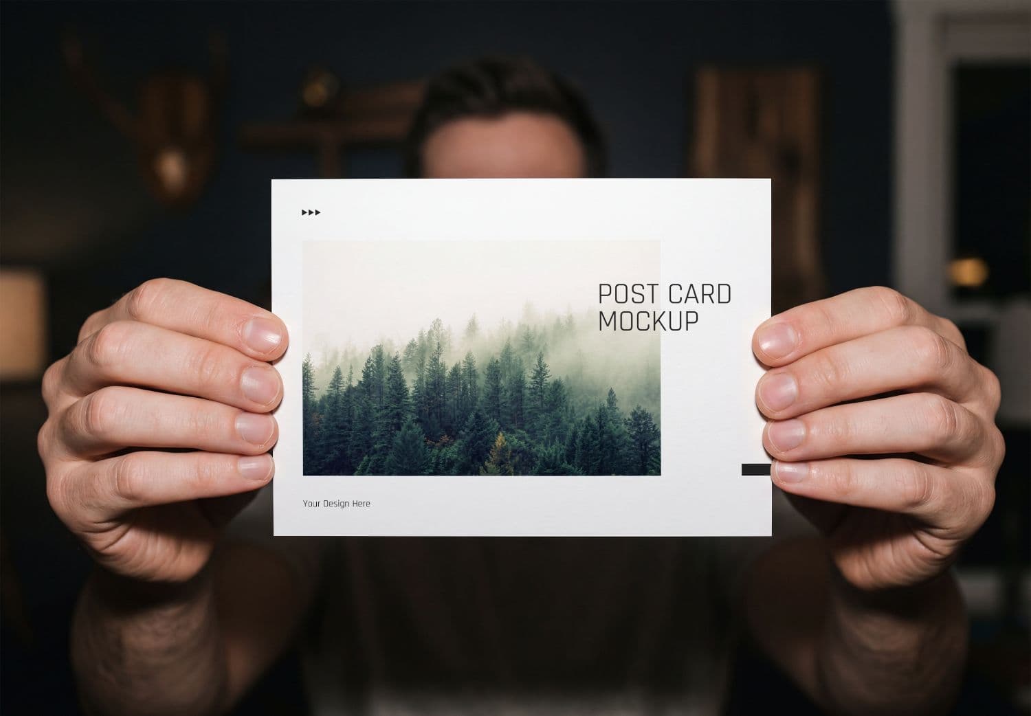 Postcard Holding Mockup
