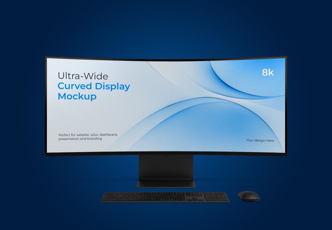Ultra Wide Curved Monitor Mockup