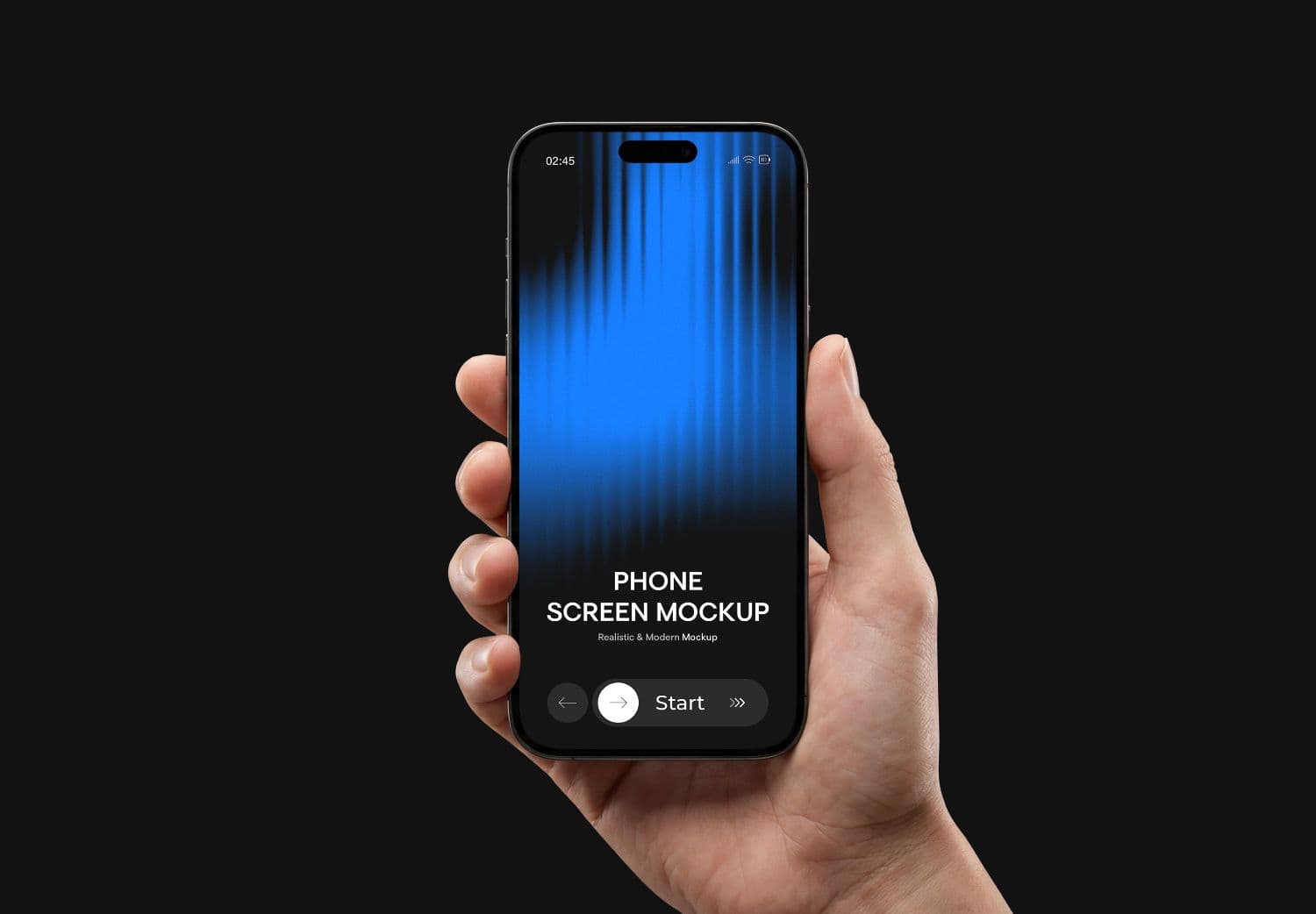 Hand Holding Smartphone Mockup – Realistic Mobile Screen