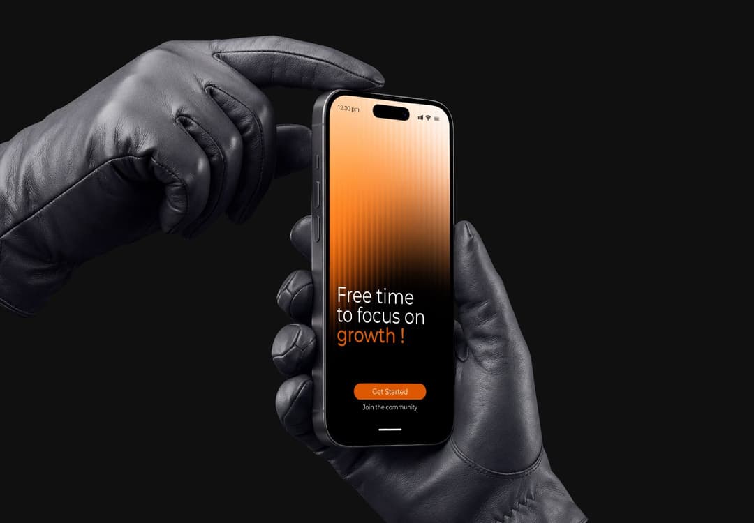 Hand Holding Mobile Screens Mockup