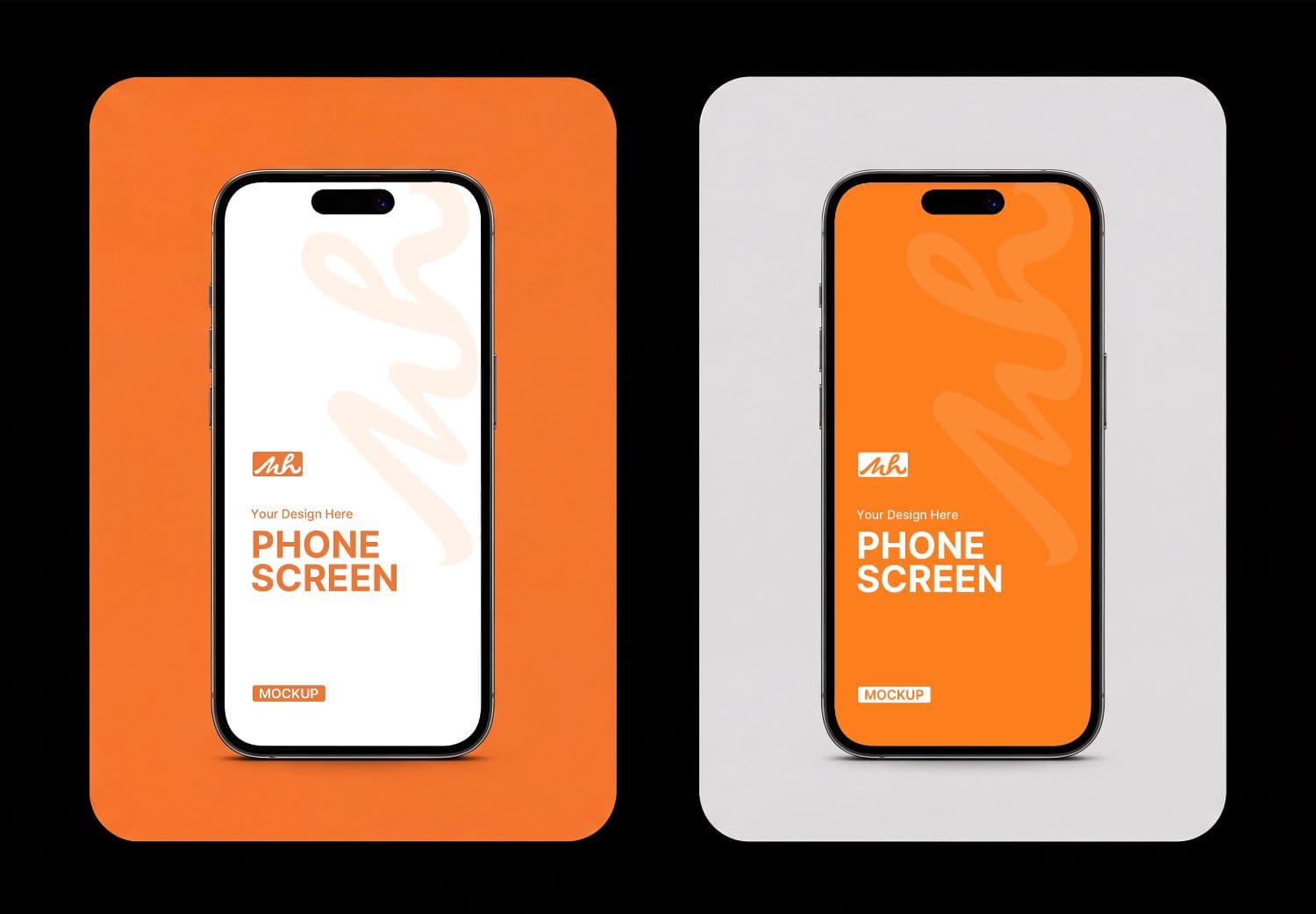 Dual Front-Facing Smartphone Screen Mockup