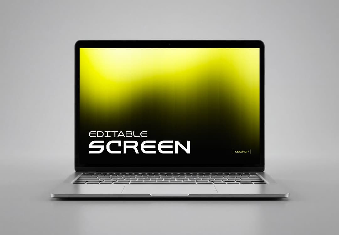 Realistic MacBook Laptop Screen Mockup