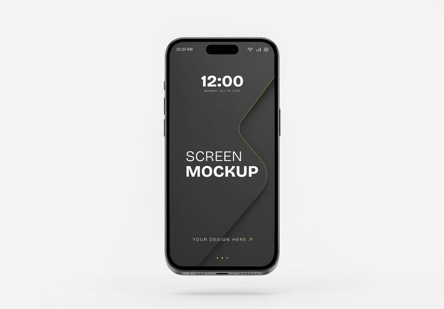 Realistic Floating iPhone 16 Pro Screen Mockup