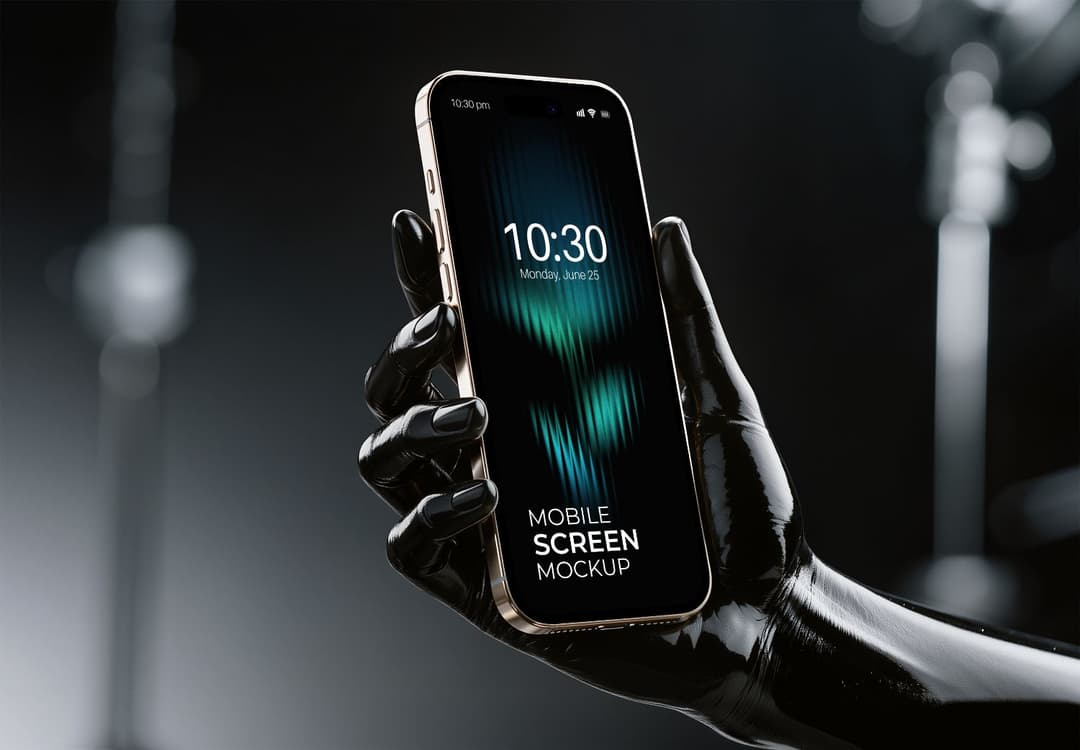 Mobile Screen Mockup – Realistic Handheld Presentation