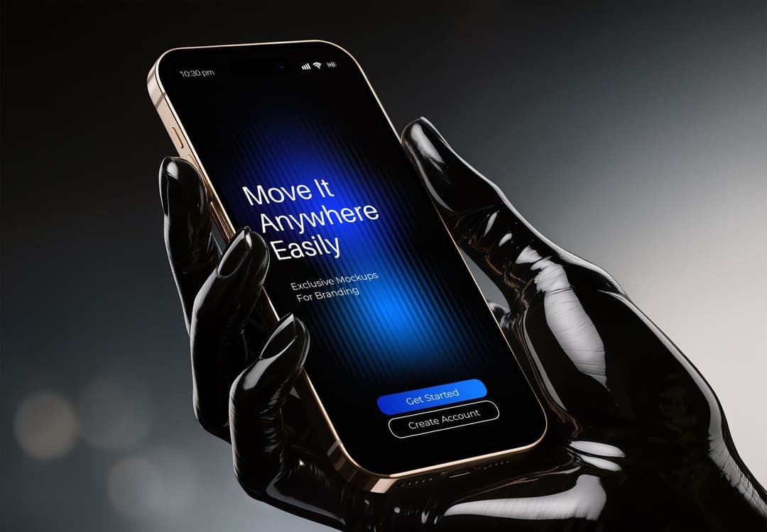 Realistic Handheld Phone Screen Mockup