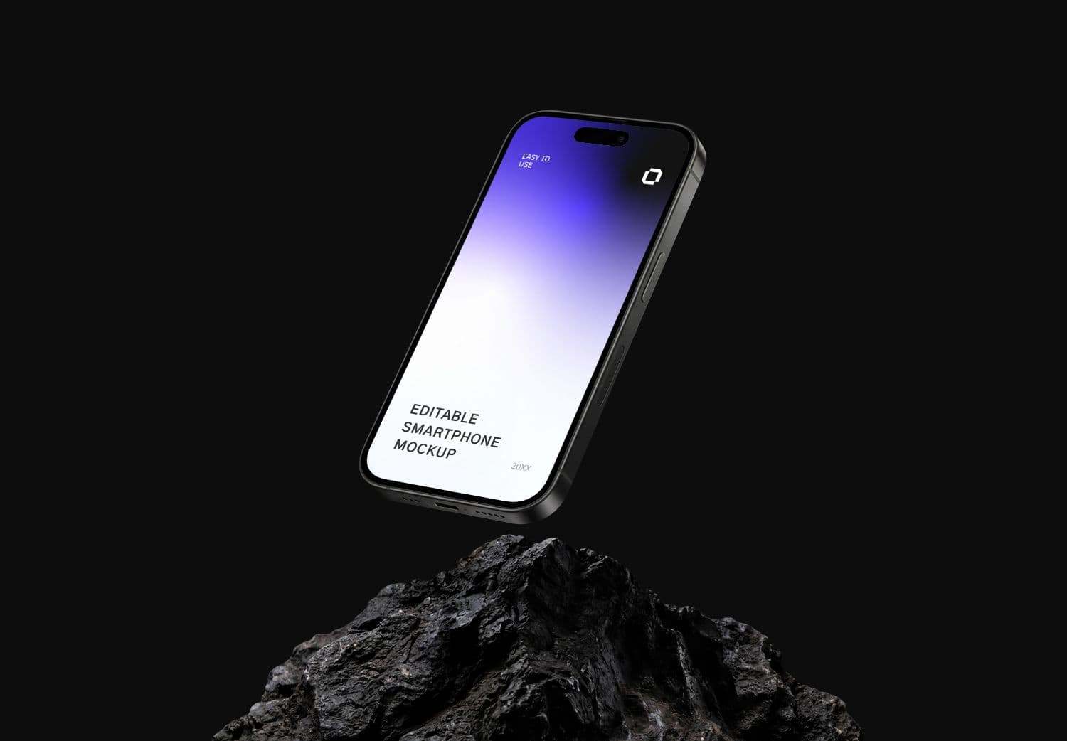 Realistic Floating iPhone Screen Mockup