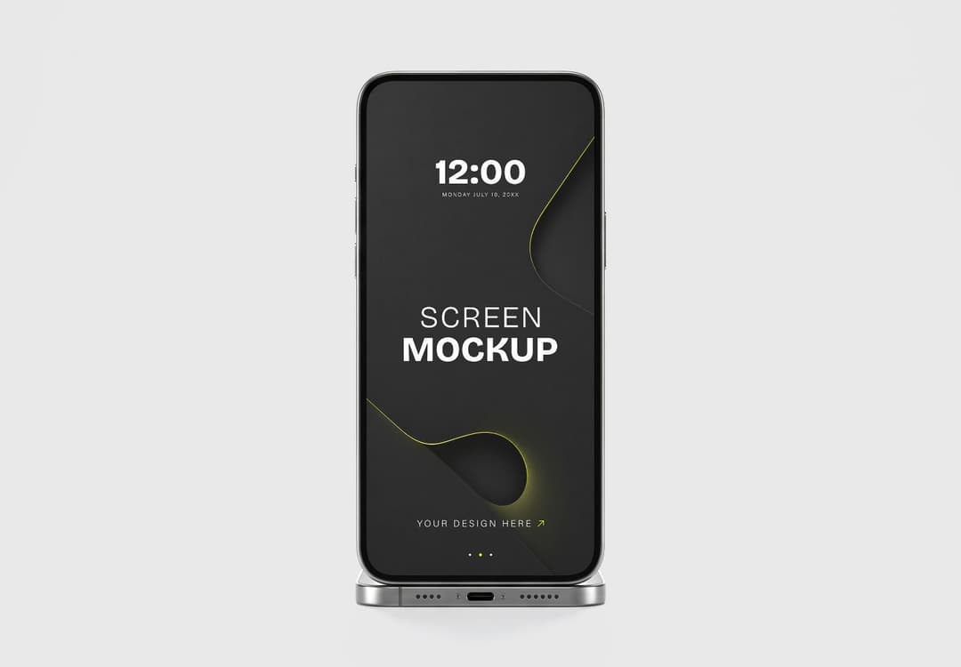 iPhone 16 Pro Front View Screen Mockup