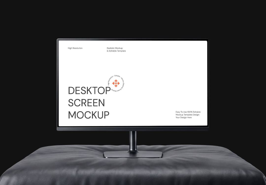 Realistic Desktop Monitor Mockup