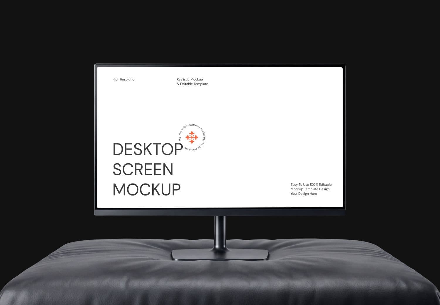 Realistic Desktop Monitor Mockup