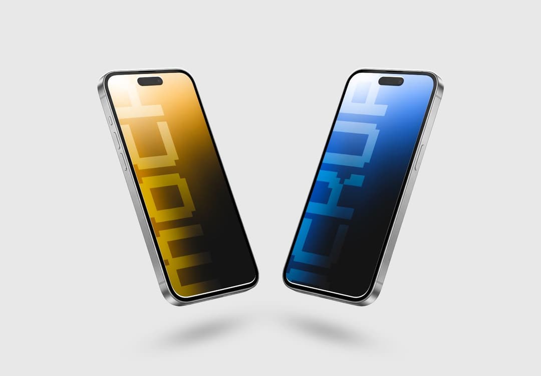 Realistic Dual Floating Phone Screen Mockup