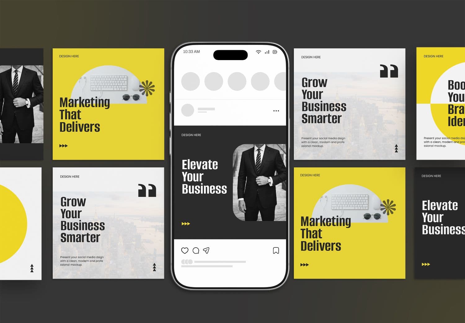Realistics Social Media Posts Mockup
