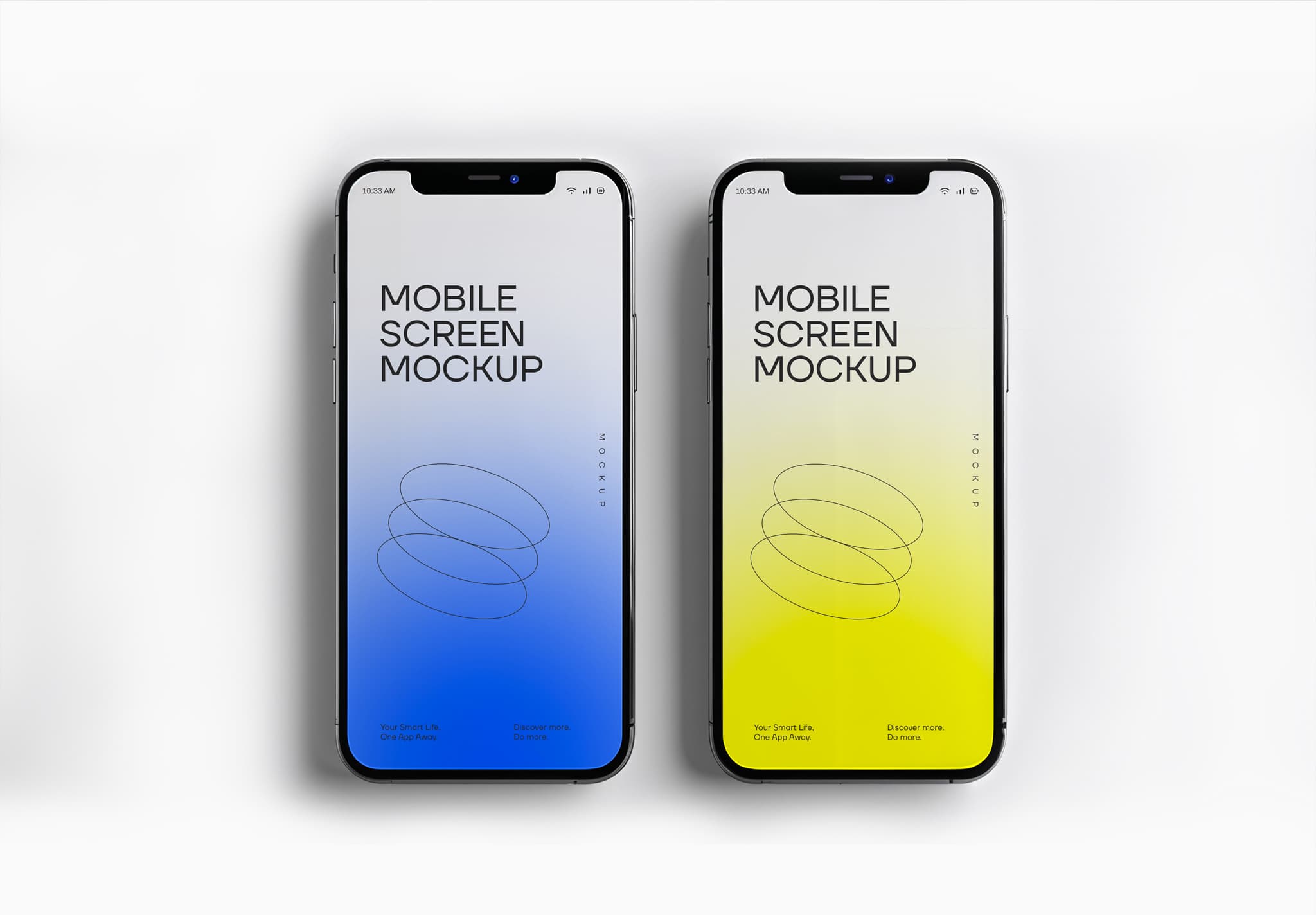 Modern Mobile Screen Mockup – Dual Color Gradient Design