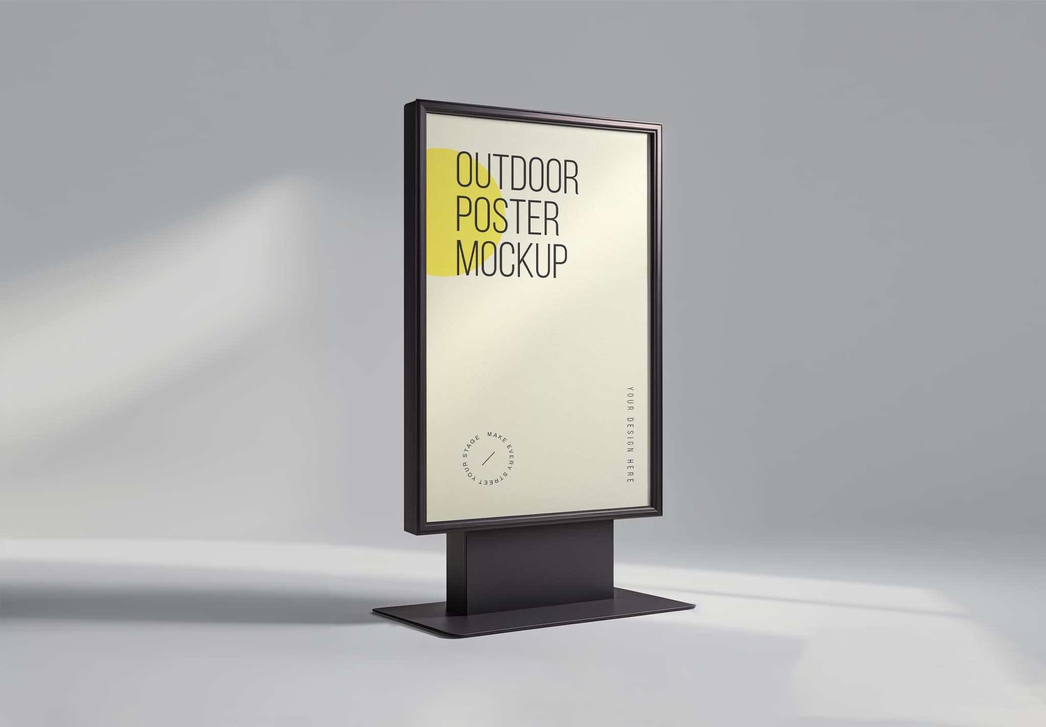 Outdoor Poster Mockup – Minimalist Street Sign Design