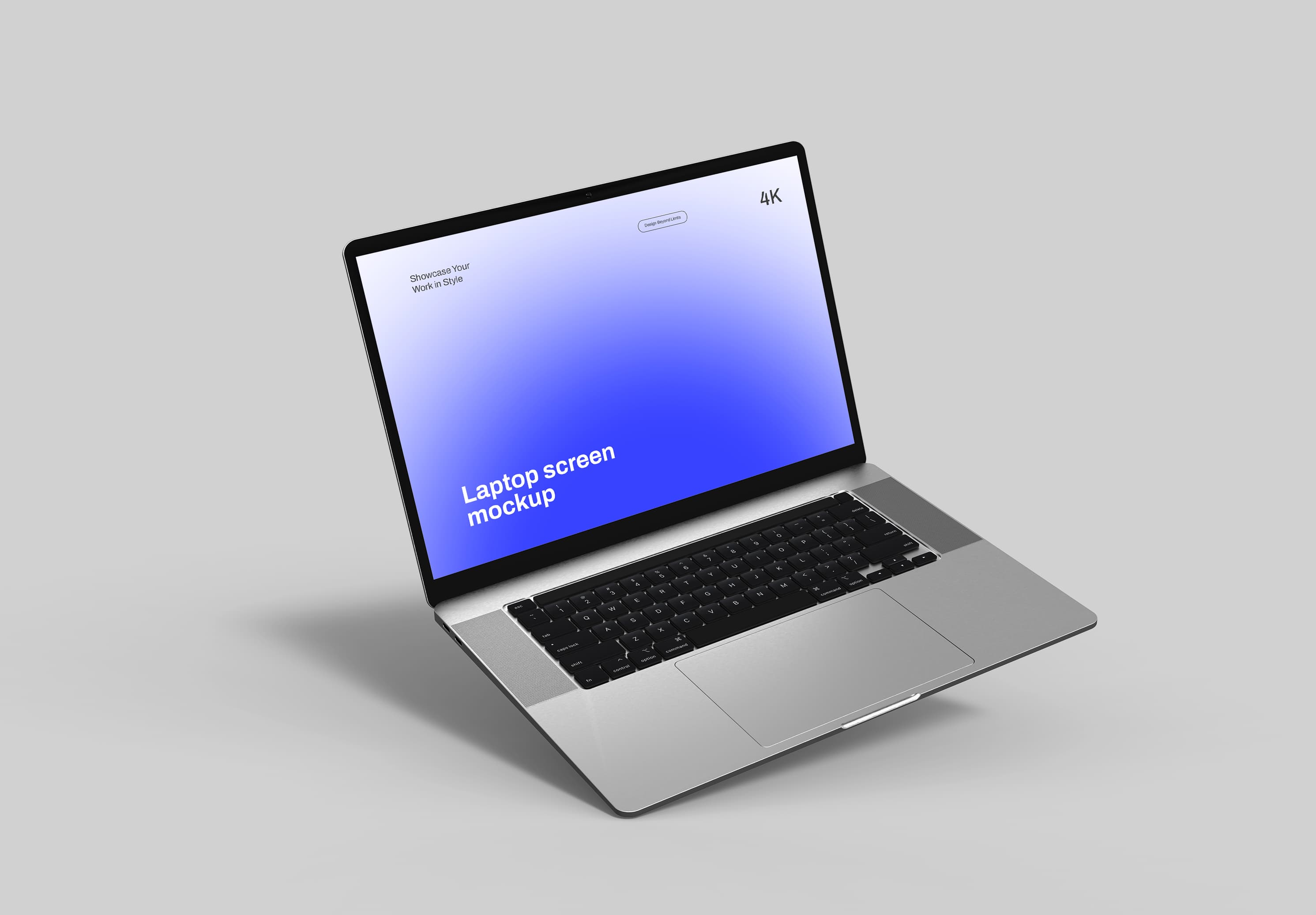 High Quality 4K Laptop Screen Mockup – Silver Edition