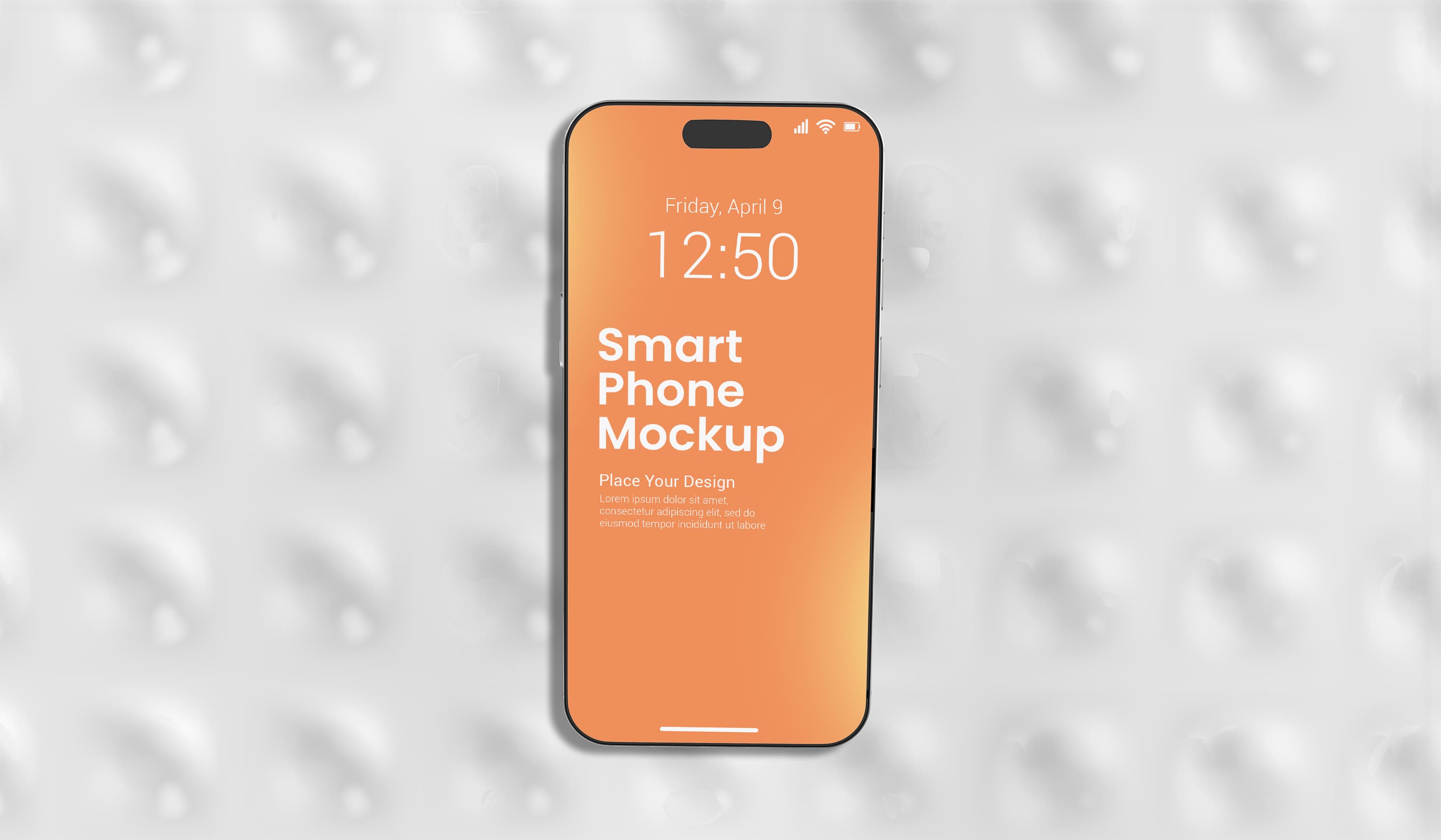 Orange Gradient Screen Smartphone Mockup