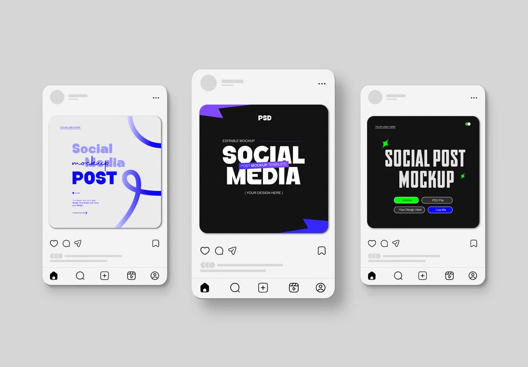 Social Media Post Mockup – Modern & Editable PSD Template