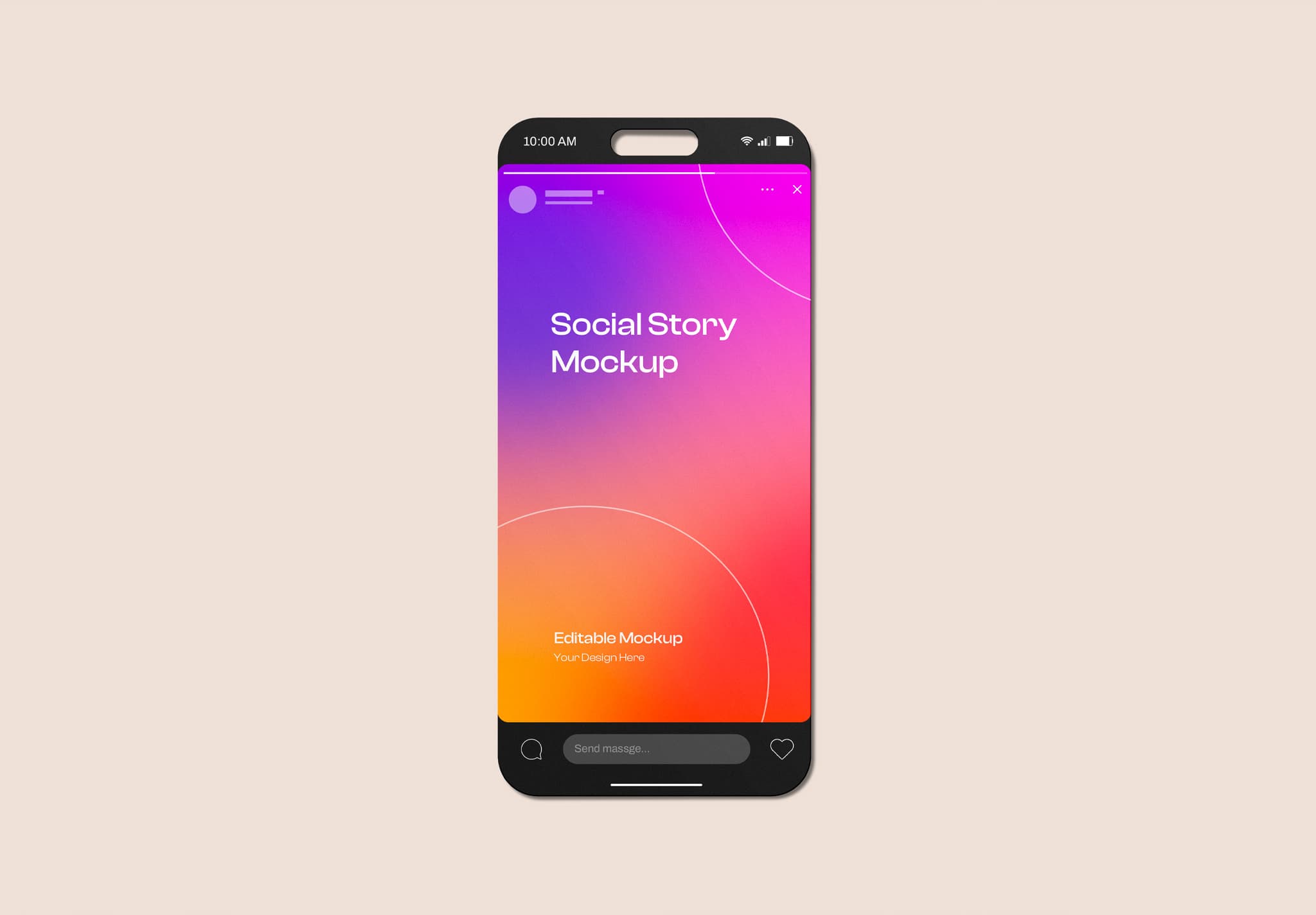 Social Story Mockup – Mobile Screen Template
