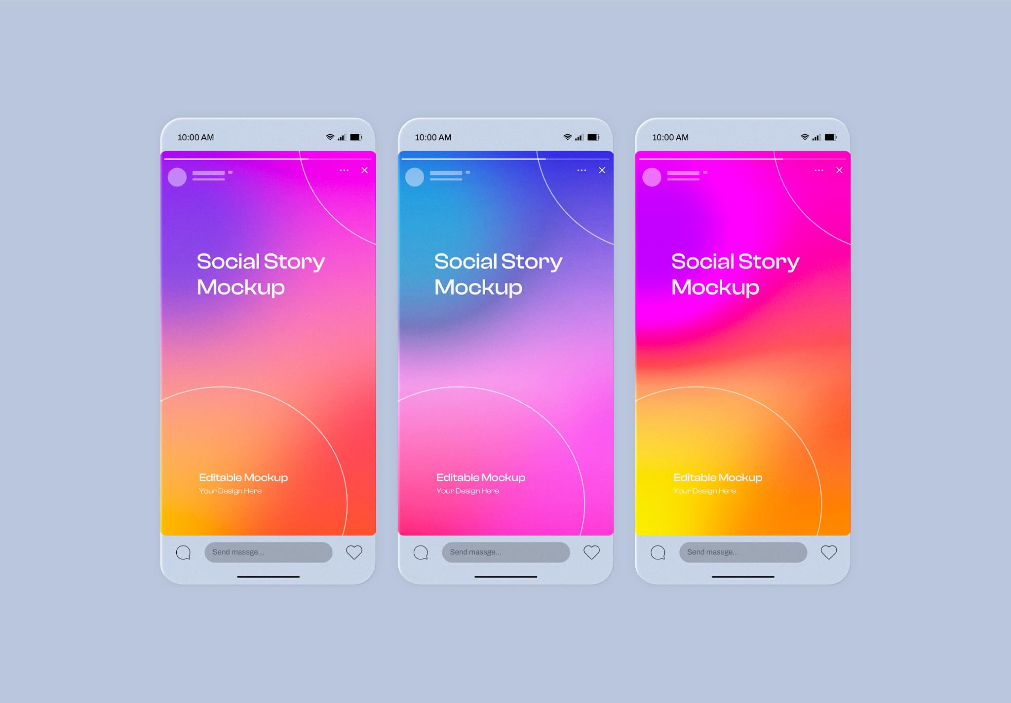 Editable Triple Social Story Mockup Set PSD | MockupHive