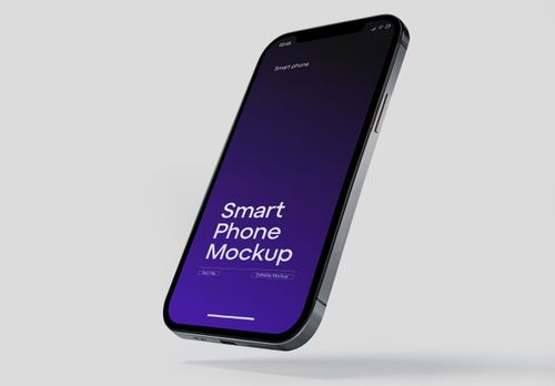 iPhone 11 Pro Max Mockup – Floating Deep Purple Neutral Background