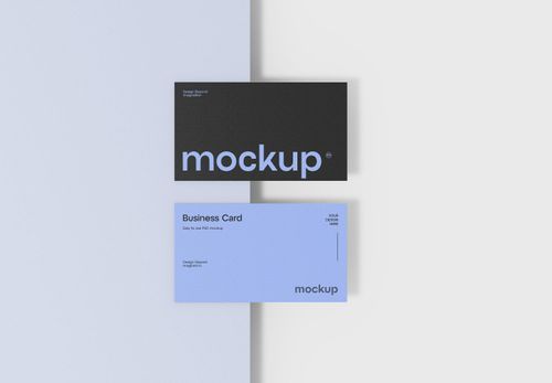 Minimalist Business Card Mockup Set in Black & Blue