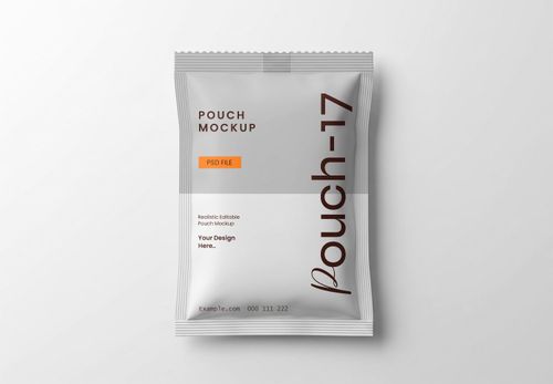 Minimalist Pouch Mockup - Realistic Editable Packaging Template