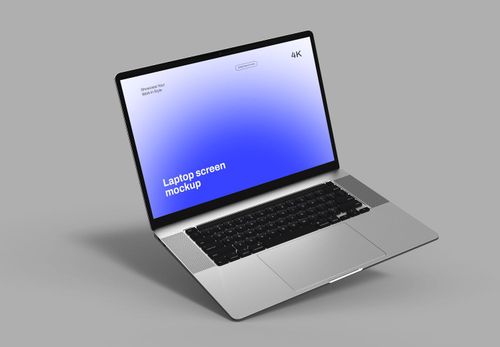 4K Laptop Screen Mockup - Sleek Silver Design for UI/UX & Website Presentation