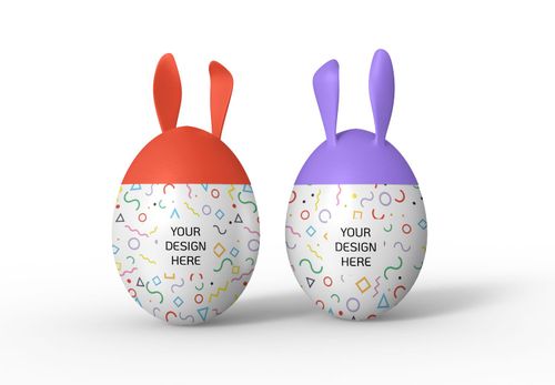 Easter Egg Mockup with Bunny Ears for Brands