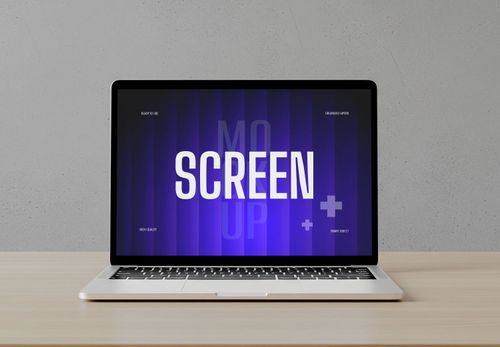 MacBook Pro Screen Mockup - Clean Desktop Presentation for Web & UI Design