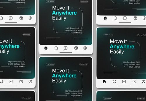 Instagram Grid Mockup Template | Move It Anywhere Easily for Social Feeds