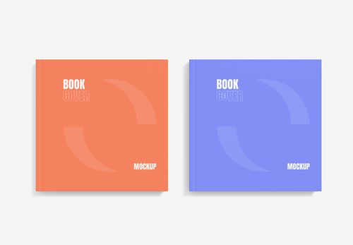Orange & Blue Book Cover Mockup Set